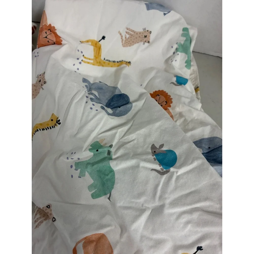 Lot of 4 Safari Jungle Animal‎ Print Fitted Crib Sheets Zebra Elephant Giraffe